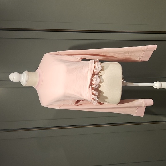 《 Fenty 》Mesh & Lace Cropped Sweatshirt - Picture 5 of 12